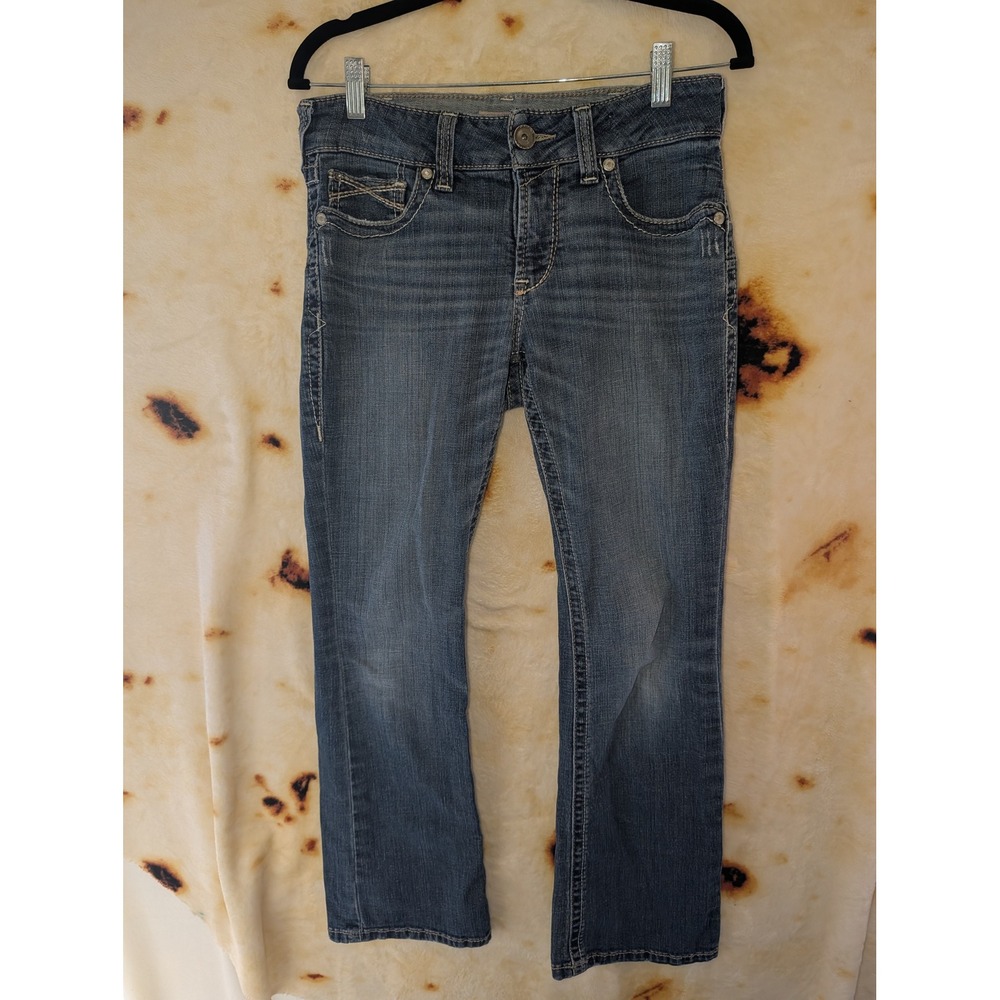 Ariat Bootcut Jeans Womens 29S Blue Perfect Rise REAL Denim Western Distressed